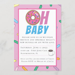 Rainbow Sprinkles Brunch Baby shower Uitnodiging