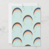 Rainbow Sprinkles Brush Stroke Baby shower Blue Kaart (Achterkant)