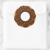 Rainbow Sprinkles Chocolate Donut Ronde Sticker (Tas)