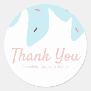 Rainbow Sprinkles Ice Cream Cake Frosting Pink Ronde Sticker