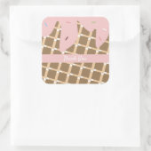 Rainbow Sprinkles Ice Cream Cone Cake Frosting Vierkante Sticker (Tas)