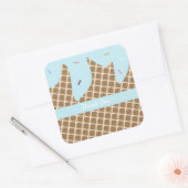 Rainbow Sprinkles Ice Cream Cone Cake Frosting Vierkante Sticker (Envelop)