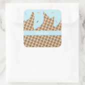 Rainbow Sprinkles Ice Cream Cone Cake Frosting Vierkante Sticker (Tas)