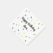 Rainbow Sprinkles Pattern Happy Birthday Napkin Servet (Hoek)