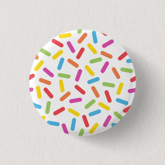 Rainbow Sprinkles Ronde Button 3,2 Cm (Voorkant)