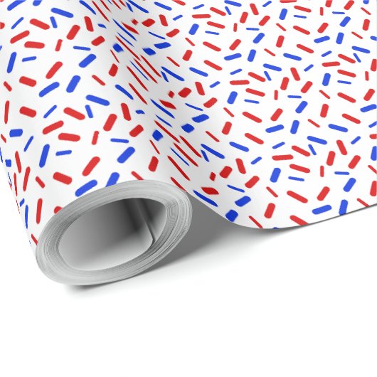 Rainbow Sprinkles Rood Wit Blauw Amerikaanse Vlag Cadeaupapier (Rol Hoek)