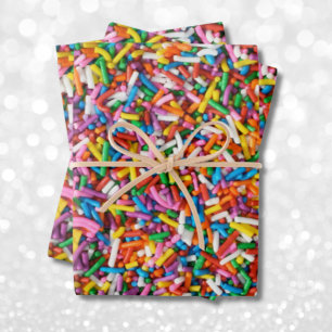 Rainbow Sprinkles Snoep Bakery Food Pattern Inpakpapier Vel