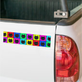 Rainbow Square Cat Pattern Bumpersticker (Op Truck)
