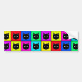 Rainbow Square Cat Pattern Bumpersticker (Voorkant)