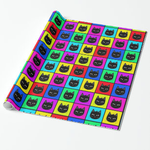 Rainbow Square Cat Pattern Cadeaupapier