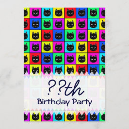 Rainbow Square Cat Pattern Kaart