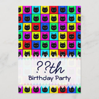 Rainbow Square Cat Pattern Kaart