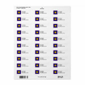 Rainbow Square-label voor retouradres Etiket (Full Sheet)