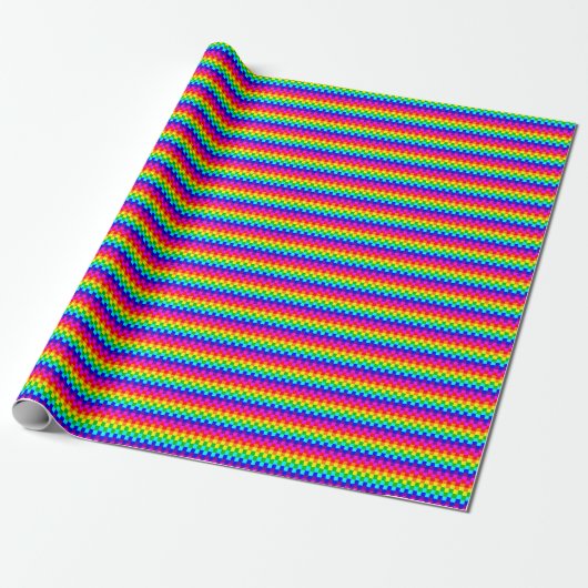 Rainbow Squares Inpakpapier (Uitgerold)