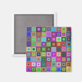 Rainbow squares magnet magneet (Voorkant / Achterkant)