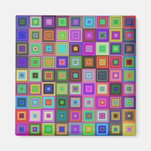 Rainbow squares magnet magneet (Voorkant)
