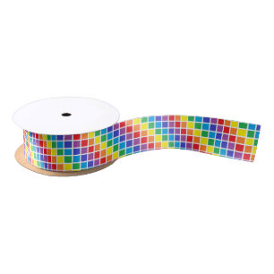 Rainbow Squares Ribbon Lint