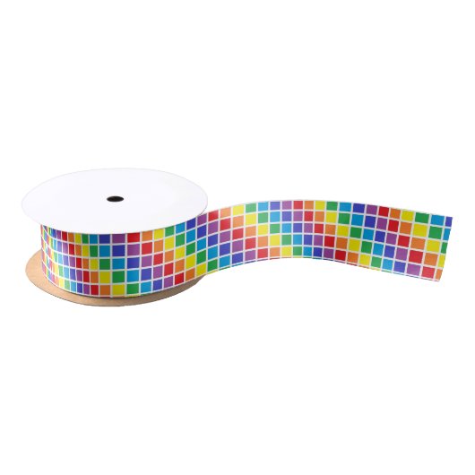 Rainbow Squares Ribbon Lint (Spoel)