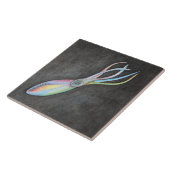 Rainbow Squid Ceramic Tile Tegeltje (Zijkant)