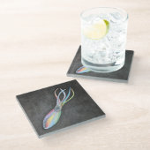 Rainbow Squid Glass Onderzetter (Schuin)