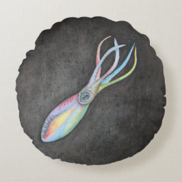 Rainbow Squid Round Pillow Rond Kussen