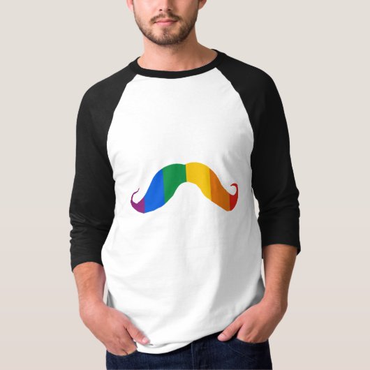 Rainbow Stache T-shirt (Voorkant)