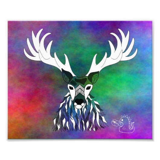 Rainbow Stag Print Foto Afdruk (Voorkant)