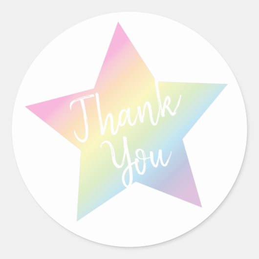 Rainbow Star Baby shower Ronde Sticker (Voorkant)