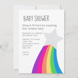 Rainbow Star Baby shower Uitnodiging