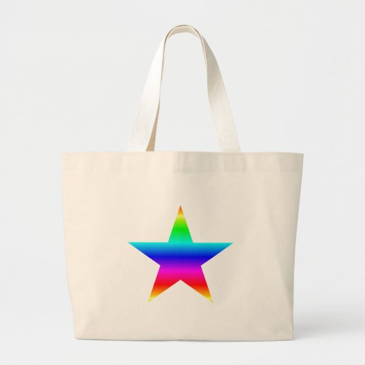 Rainbow Star Bag Grote Tote Bag (Voorkant)