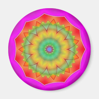 Rainbow Star Kaleidoscoop Mandala Hart Sticker Magneet