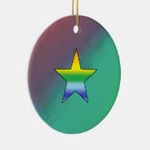 Rainbow Star Keramisch Ornament (Rechts)