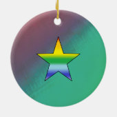 Rainbow Star Keramisch Ornament (Achterkant)