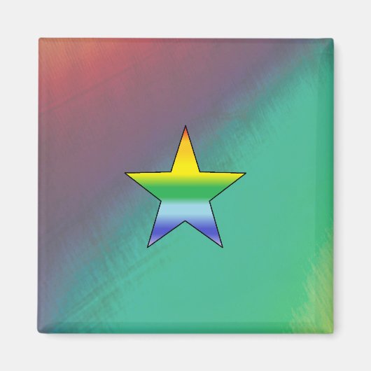 Rainbow Star Magnet Magneet (Voorkant)