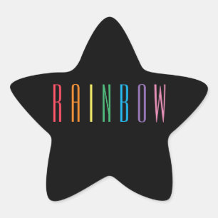 RAINBOW Star Stickers / Zwart