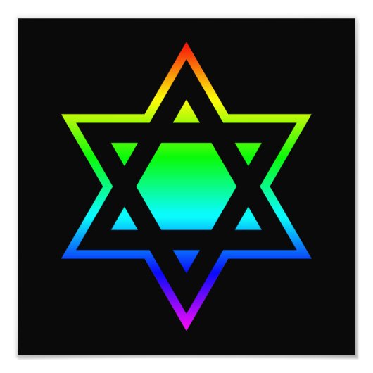 Rainbow Star van David Foto Afdruk (Voorkant)