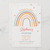 Rainbow Stars Anniversaire Fête Invitation (Devant / Derrière)