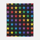 Rainbow Stars Black Fleece Deken (Voorkant)