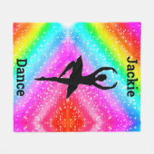Rainbow Stars Dance Fleece Blanket for Girls! (Voorkant (Horizontaal))