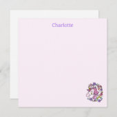 Rainbow Stars Eenhoorn Gevouwen Note Kaart (Voorkant / Achterkant)