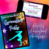 Rainbow Stars Gymnastique Anniversaire Invitation