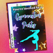 Rainbow Stars Gymnastique Anniversaire Invitation