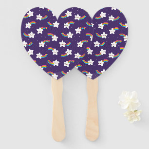 Rainbow Stars Hand Fans Handwaaier