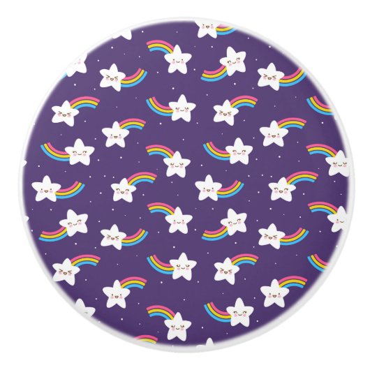 Rainbow Stars Knob Keramische Knop (Voorkant)