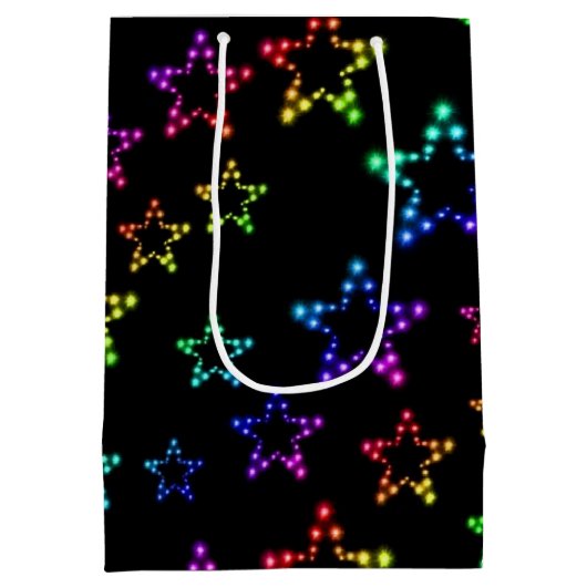 Rainbow Stars Pattern Gift Bag Medium Cadeauzakje (Achterkant)
