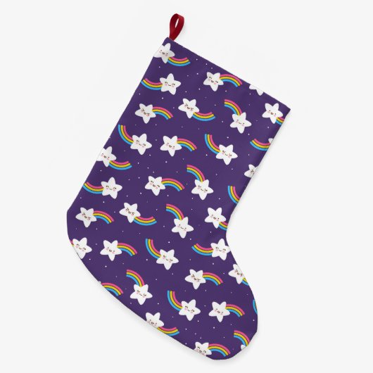 Rainbow Stars Stocking Grote Kerstsok (Voorkant (Hangend))