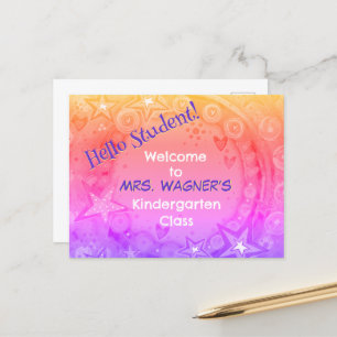 Rainbow Stars Welkom terug op school student Feestdagenkaart