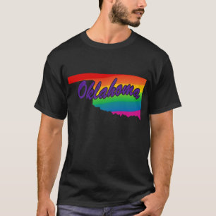 Rainbow State Outline Oklahoma T-shirt