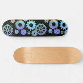 Rainbow steampunk metal gears kunst skateboard (Horizontaal)