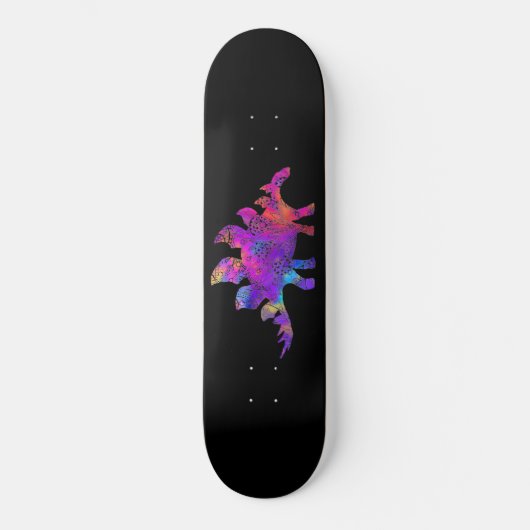 Rainbow Stegosaurus Skateboard (Voorkant)